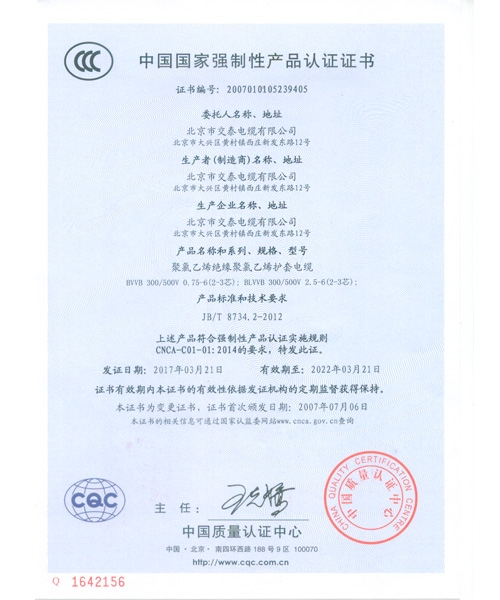 中國國家強制性產品認證證書-3